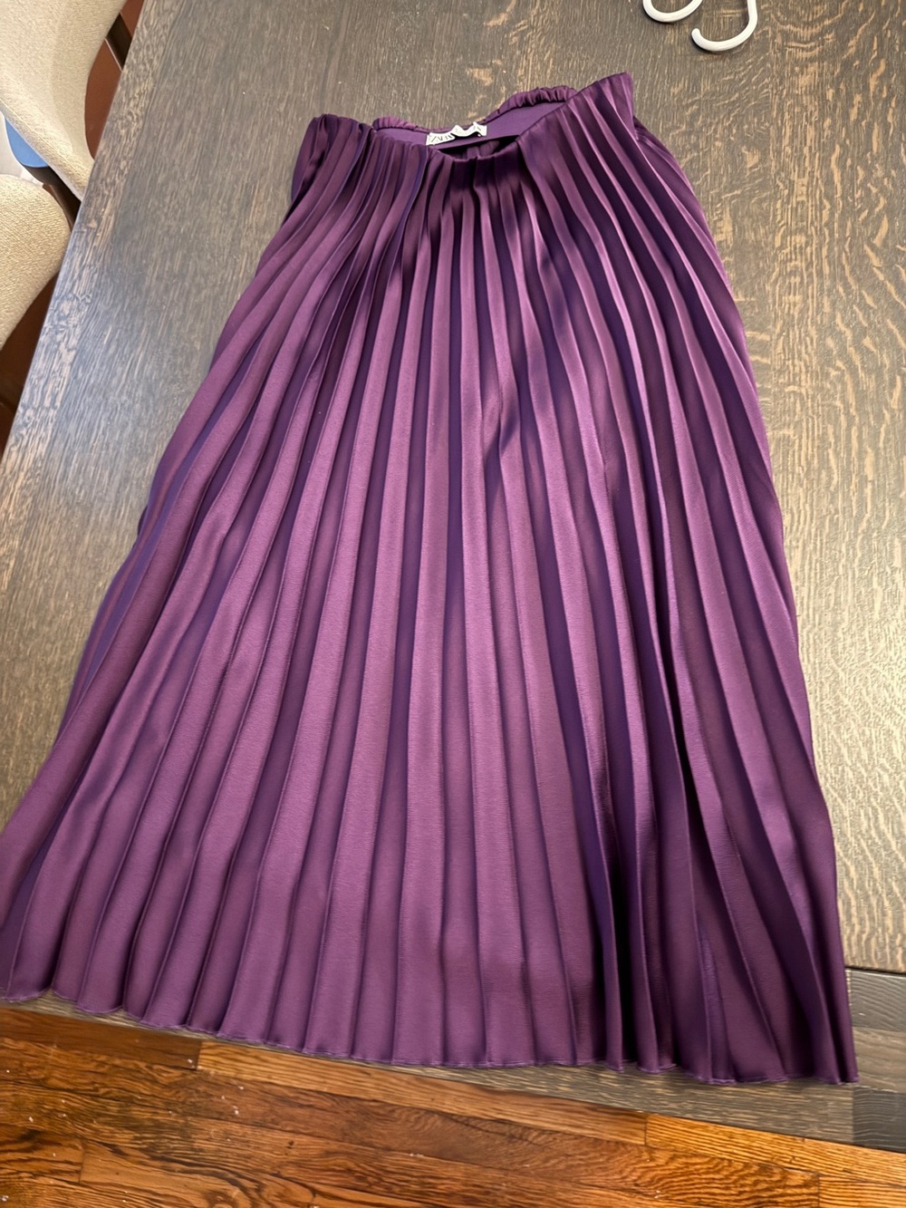 Zara pleated purple skirt